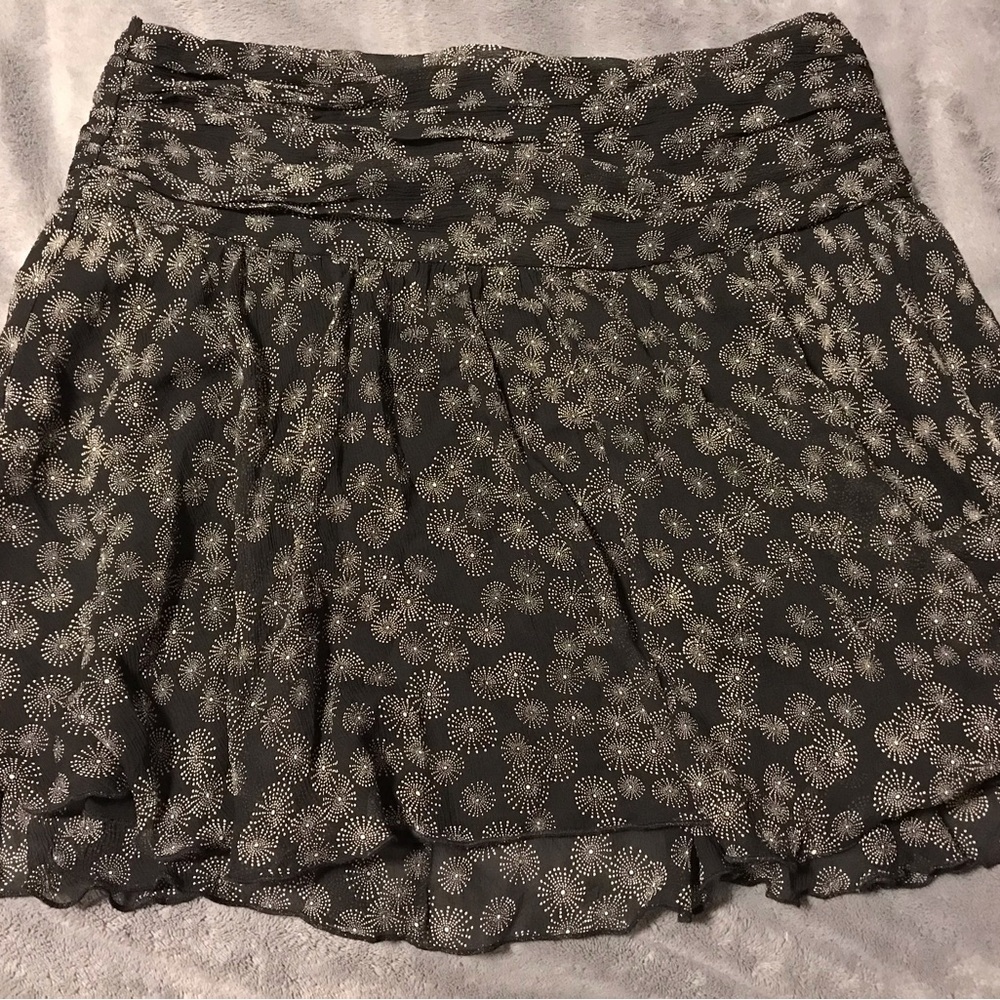 Express Black and Gold Mini Skirt with built in slip